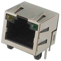 211A-11CAA-R01 MODULAR JACK THT R/A 8P8C (RJ45,Ethernet) Y/G - 1