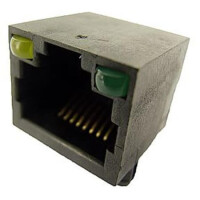 211B-11C0A-R MODULAR JACK THT R/A 8P8C (RJ45,Ethernet) Y/G - 1