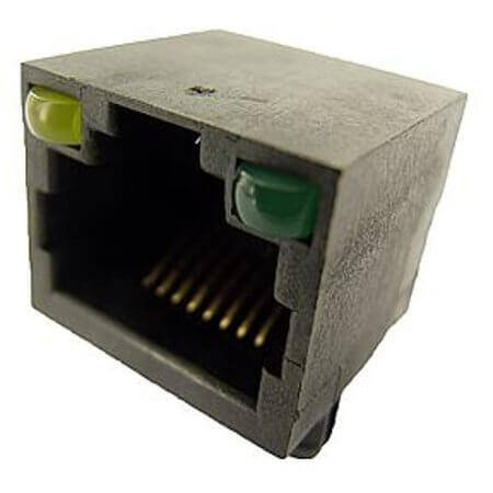 211B-11C0A-R MODULAR JACK THT R/A 8P8C (RJ45,Ethernet) Y/G - 1