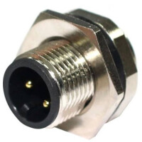 216A-02MAF CONN.MICRO JACK 2PIN M12 MALE SOLDER FRONT FASTENE - 1
