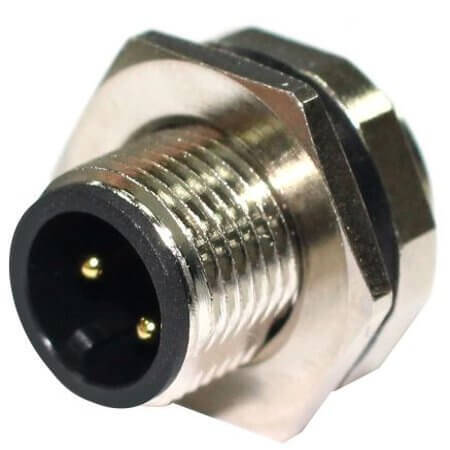 216A-02MAF CONN.MICRO JACK 2PIN M12 MALE SOLDER FRONT FASTENE - 1