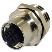 216A-05FAR CONN.MICRO JACK 5PIN M12 FEMALE SOLDER REAR FASTEN - 1