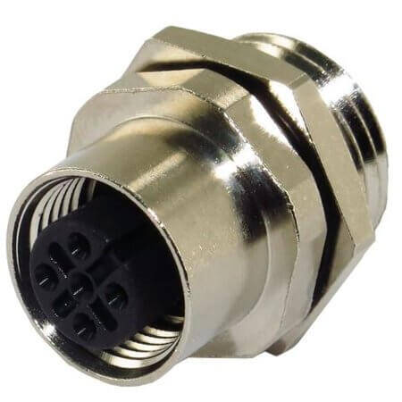 216A-05FAR CONN.MICRO JACK 5PIN M12 FEMALE SOLDER REAR FASTEN - 1