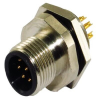216A-08MAR CONN.MICRO JACK 8PIN M12 MALE SOLDER REAR FASTENED - 1