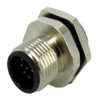 216A-12MAR CONN.MICRO JACK 12PIN M12 MALE SOLDER REAR FASTENE - 1