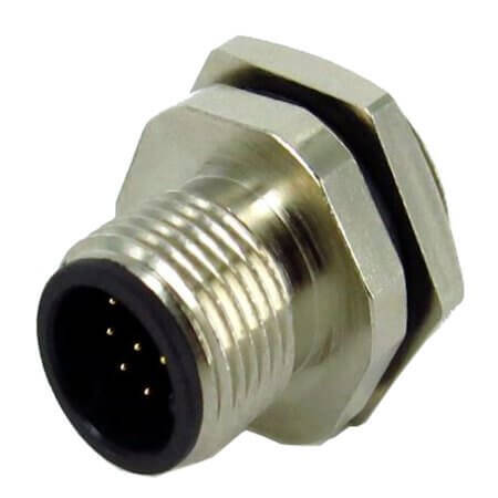 216A-12MAR CONN.MICRO JACK 12PIN M12 MALE SOLDER REAR FASTENE - 1
