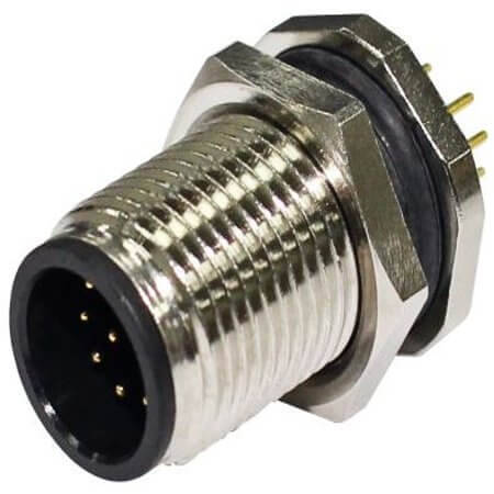 216A-12MSF CONN.MICRO JACK 12PIN M12 MALE PCB FRONT FASTENED - 1