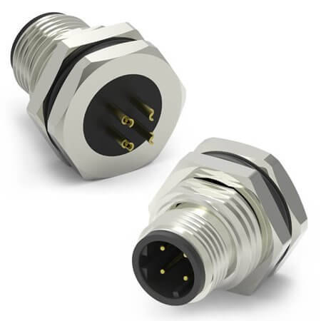 216D-04MAF CONN.MICRO JACK 4PIN M12 MALE SOLDER FRONT FASTENE - 1