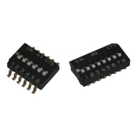 218-2LPST SWITCH DIP 2 Pos. SPST 25mA 24VDC SMT V/T - 1