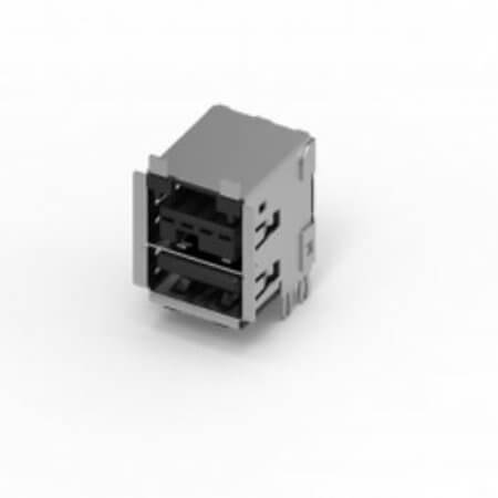 218B-5G01 POWERED USB RECEPTACLE 5V BLACK - 1