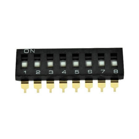 219-8LPST SWITCH DIP 8 Pos. SPST 100mA 20VDC SMT V/T - 1