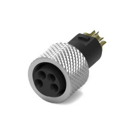 219A-04FO0-01 CONN.MICRO JACK 4PIN M8 FEMALE OVERMOLD 9.2 NUT - 1
