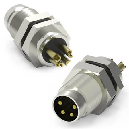 219A-04MAF CONN.MICRO JACK 4PIN M8 MALE SOLDER FRONT FASTENE - 1