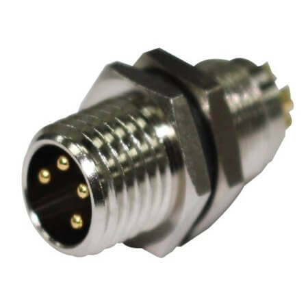 219A-04MAR CONN.MICRO JACK 4PIN M8 MALE SOLDER REAR FASTENED - 1