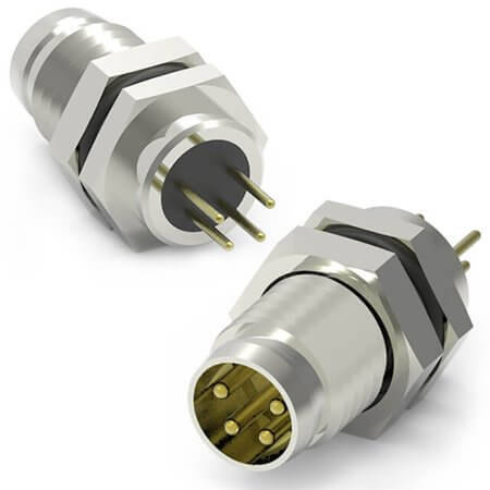 219A-04MSF CONN.MICRO JACK 4PIN M8 MALE PCB FRONT FASTENED - 1