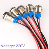 22-28V 10mm Water Clear Orange LED Indicator Light With 20cm Cable - 3