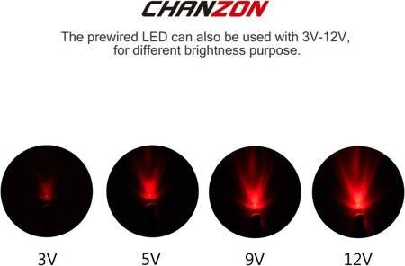 22-28V 3mm Red LED Indicator Light With 20cm Cable - 4