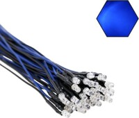 22-28V 3mm Water Clear Ice Blue LED Indicator Light With 20cm Cable - 2