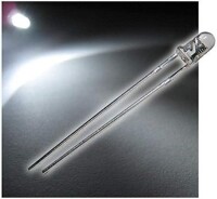 22-28V 3mm Water Clear Pure Green LED Indicator Light With 20cm Cable - 1