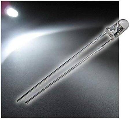 22-28V 3mm Water Clear Pure Green LED Indicator Light With 20cm Cable - 1