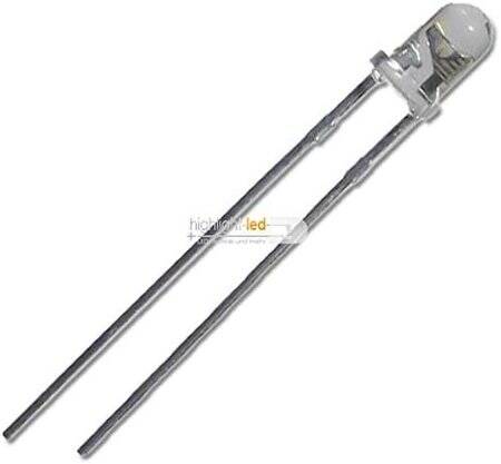 22-28V 3mm Water Clear Pure Green LED Indicator Light With 20cm Cable - 2