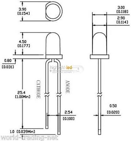 22-28V 3mm Water Clear Pure Green LED Indicator Light With 20cm Cable - 4