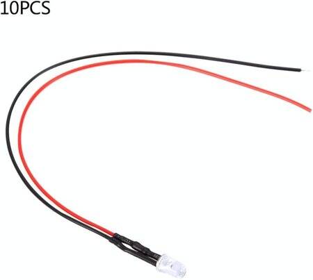 22-28V 5mm Red LED Indicator Light With 20cm Cable - 2