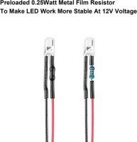 22-28V 5mm Water Clear Red LED Indicator Light With 20cm Cable - 3