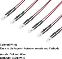 22-28V 5mm Water Clear Red LED Indicator Light With 20cm Cable - 4