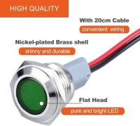 22-28V 8mm Yeşil LED 20cm Kablolu - 3