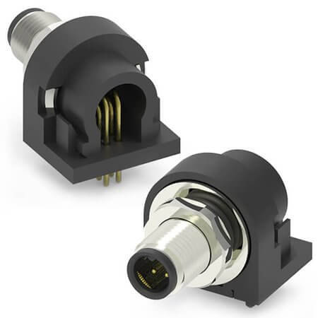 220A-04MRF CONNECTOR MICRO JACK 4PIN M5 MALE THT R/A - 1
