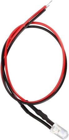 220V 5mm Water Clear Pure Green LED Indicator Light With 20cm Cable - 4