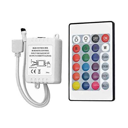 24 Key RGB LED Strip Control for 12V 5050 RGB LED Strip Standart Quality With Battery - 1