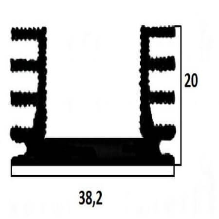 245AS36 AL.SOĞUTUCU ALÜMİNYUM SOĞUTUCU H=20MM G=38.2MM L=36MM - 1