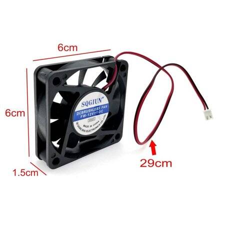 24V DC 0-14A 6015 Yağ İçeren Fan-XH2-54-2P 30cm Kablo Boyutu:60x60x15mm - 2
