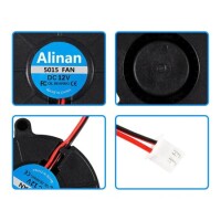 24V DC 5015 Çift Bilyalı Fan-XH2-54-2P 30cm Kablo Boyutu:50x50x15mm - 4