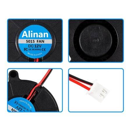 24V DC 5015 Çift Bilyalı Fan-XH2-54-2P 30cm Kablo Boyutu:50x50x15mm - 4