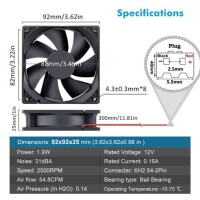 24V DC 8025 Yağ İçeren Fan-XH2-54-2P 30cm Kablo Boyutu:80x80x25mm - 2