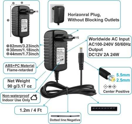24W 12V 2A Ultra İnce Şerit Güç Kaynağı - 3