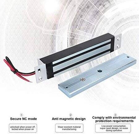250KG 12V DC/ 500-600MA x2 Manyetik Kilitli Çift Kapı - 4