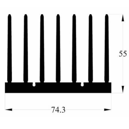 251AS230 AL.SOĞUTUCU ALÜMİNYUM SOĞUTUCU H=55MM G=74.3MM L=230MM - 1