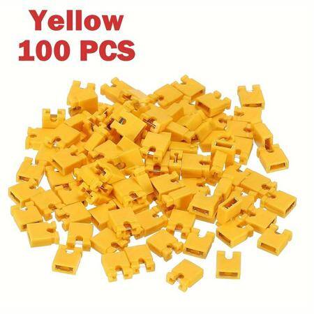2.54mm Standard Circuit Board Computer Jumper Cap Shunts Short Circuit Cap Yellow - 2