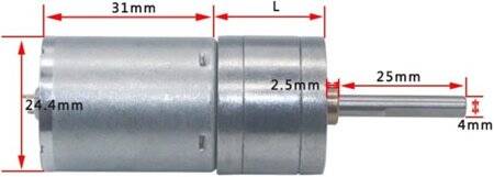 25GA-370 6V 16RPM DC Mikro Dişli Redüktörlü Motor - 5