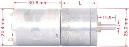 25GA-370 6V 400RPM DC Reducer Gear Motor - 3
