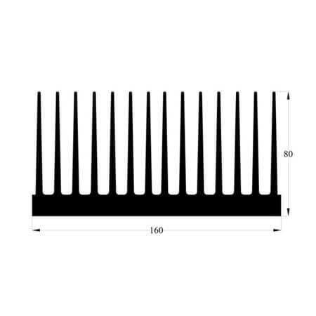 265AS500 AL.SOĞUTUCU ALÜMİNYUM SOĞUTUCU H=80MM G=160MM L=500MM - 1