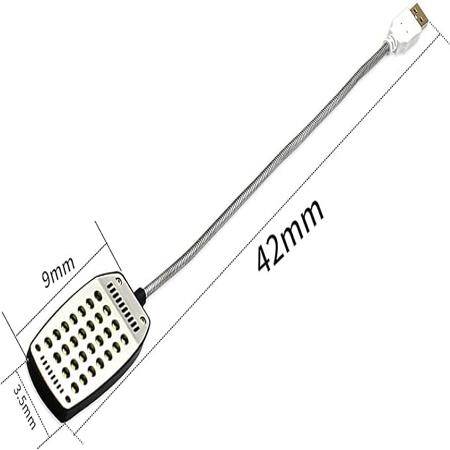 28 Leds Reading Lamp Led USB Ultra Bright Book Light With Switch Black - 4