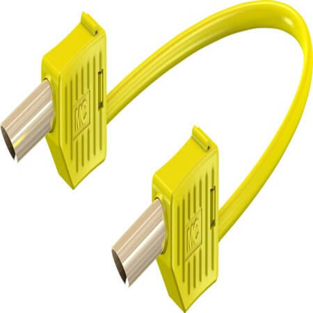 28.0055-10024 4 MM CONNECTING LEAD 100 CM YELLOW - 1