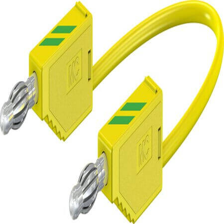 28.0116-10020 4 MM CONNECTING LEAD 100 CM GREEN/YELLOW - 1