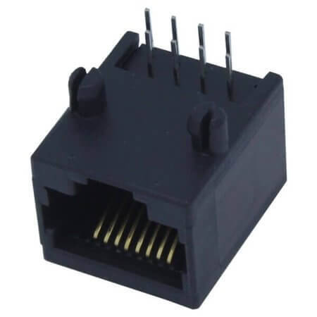 280N-8P8C-GAB-L MODULAR JACK THT R/A 8P8C (RJ45,Ethernet) BLACK - 1