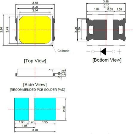 2835 0.5W Sarı SMD LED - 2